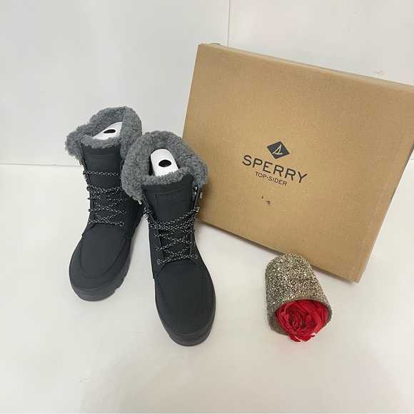 SPERRY TOP SIDER Juneau Faux Shearling Trim Boot- New In Box- Reemoly - Picture 2 of 15